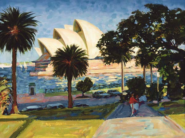 Sydney Opera House, PM, 1990 (oil on canvas)  a Ted  Blackall