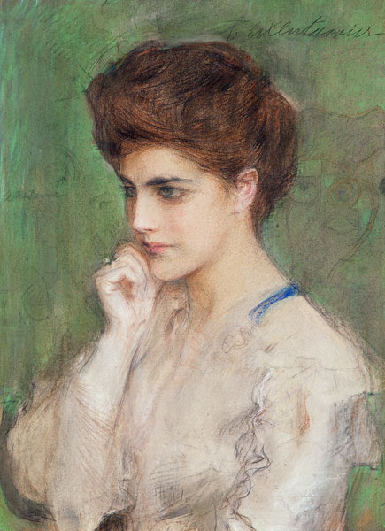 Woman Deep in Thought a Teodor Axentowicz