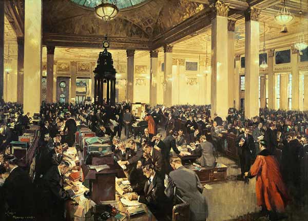 The Underwriting Room at Lloyds of London, November 1948 a  Terence Cuneo