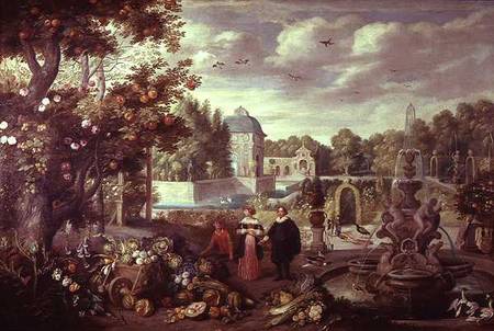 Garden Scene with Fountain a the Elder Kessel