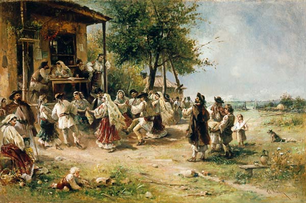 Barn dance in Aninoase (Romania) a Theodor Aman
