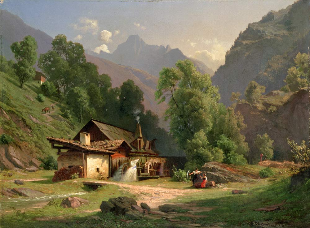 Blacksmith's House in a Valley a Theodor Blatterbauer