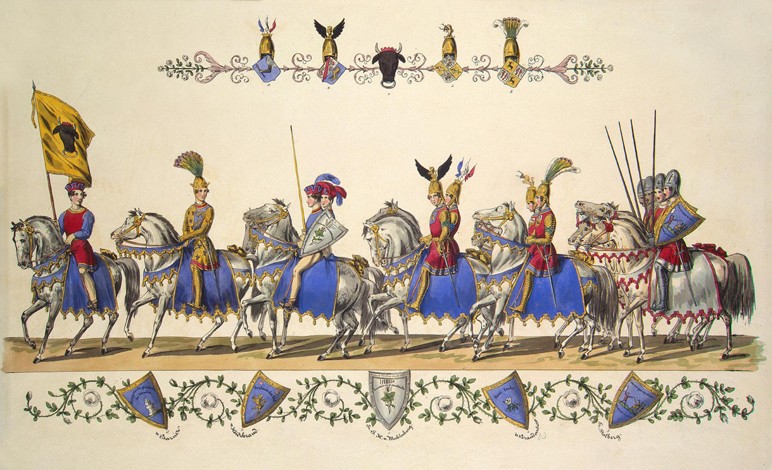 Cavalcade of Princes and Knights. Quadrille 8. Description of the Magic of the White Rose Festival o a Theodor Hosemann