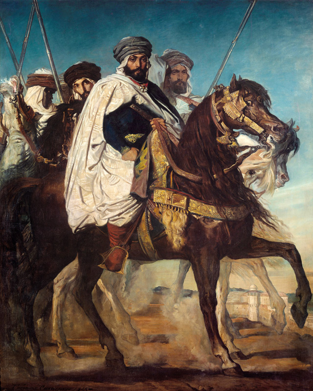 Ali-Ben-Hamet, Caliph of Constantine and Chief of the Haractas, followed by his Escort a Théodore Chassériau