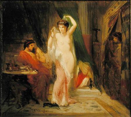 Candaule, King of Lydia, Showing the Beauty of his Queen to his Confidant Gyges a Théodore Chassériau