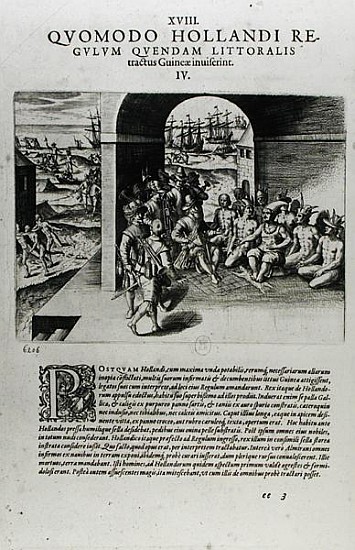 Arrival of the Dutch Leaders in Guinea: The Negotiation for the Purchase of Slaves Destined to be So a Theodore de Bry