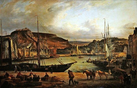 View of the commercial port at Cherbourg a Theodore Deslinieres