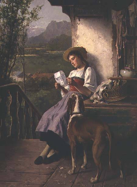 Girl Reading a Letter a Théodore Gérard