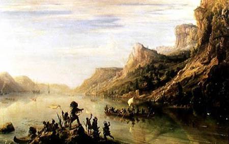 Jacques Cartier (1491-1557) Discovering the St. Lawrence River in 1535 a Théodore Gudin