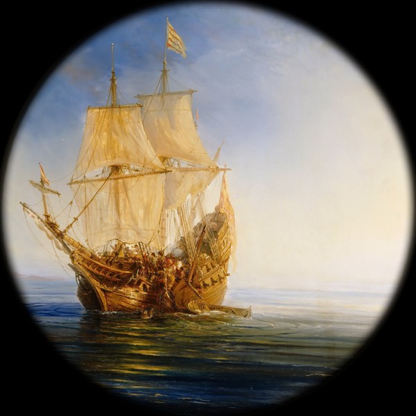 Spanish Galleon taken by the Pirate Pierre le Grand near the coast of Hispaniola, in 1643 a Théodore Gudin