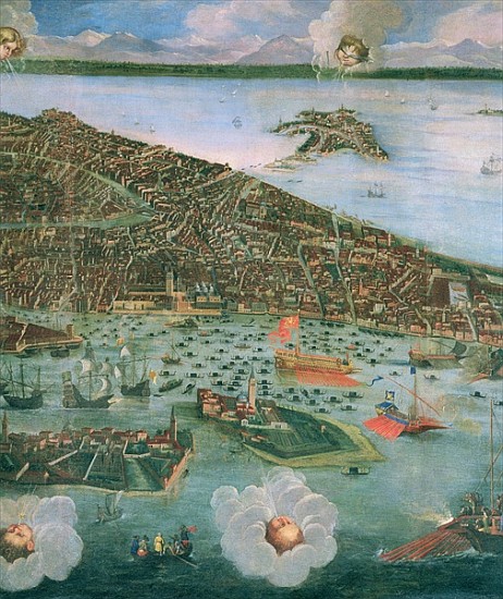 Bird''s Eye View of Venice (detail of 170292 and 61004) a the younger Heintz Joseph