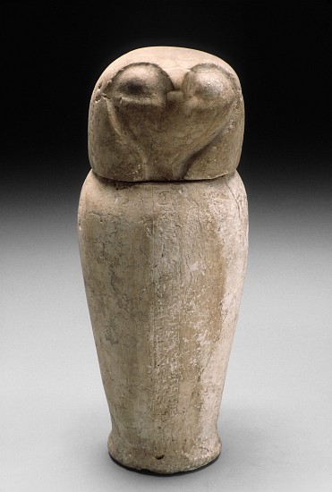 Canopic Jar with Falcon's Head a Third Intermediate Period Egyptian