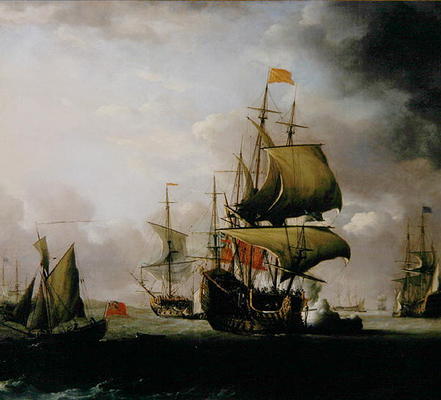 The Royal William returning to England (oil on canvas) a Thomas Allin