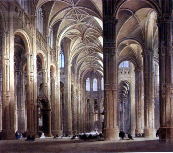 The Interior of St. Eustache, Paris, 19th century a Thomas Allom