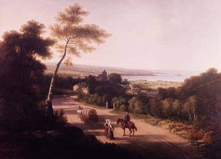 Landscape with peasants near Naples a Thomas Christopher Hofland