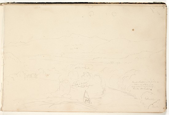 Landscape,  (pencil on paper) a Thomas Cole