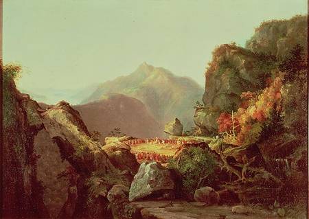 Scene from 'The Last of the Mohicans', by James Fenimore Cooper (1789-1851), pub. 1826 a Thomas Cole