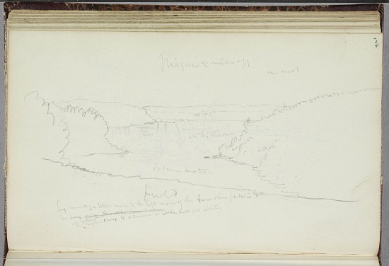 Untitled, landscape with notations a Thomas Cole