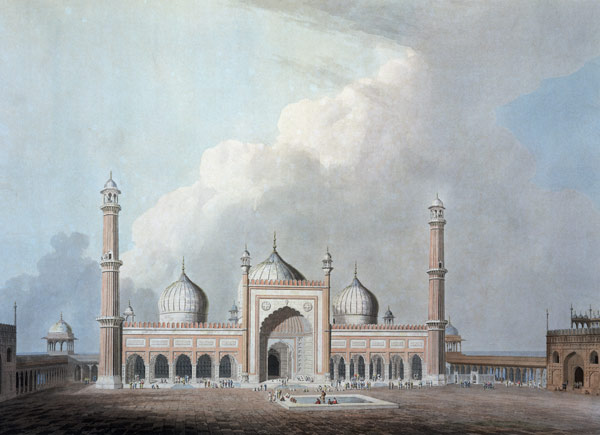 The Jummah Musjed, Delhi, plate XXIII from 'Oriental Scenery' a Thomas Daniell