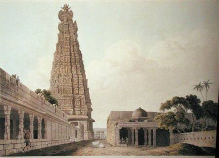 Hindoo Temple at Madura, plate XVI from 'Oriental Scenery' a Thomas Daniell