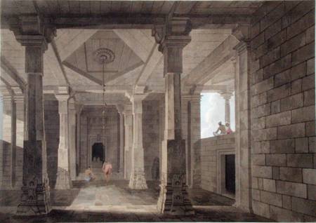 Part of the Interior of an Hindoo Temple at Deo, in Bahar, plate VI from 'Oriental Scenery' a Thomas Daniell