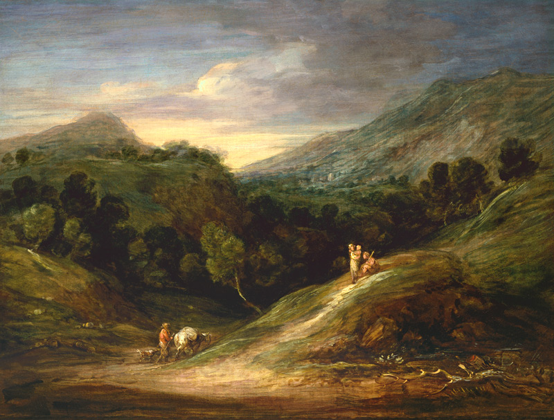 Mountain Landscape with a Drover and a Packhorse a Thomas Gainsborough