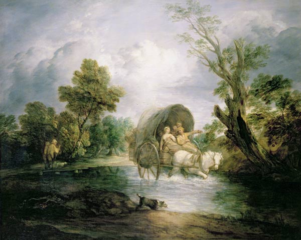A Country Cart crossing a Ford a Thomas Gainsborough