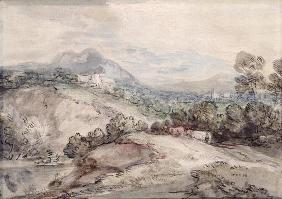 A Hilly Landscape, 1785 (pen, ink and gouache on paper)