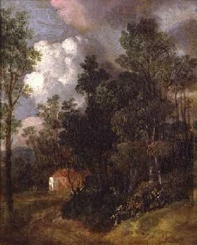 Wooded Landscape with Country House and Two Figures