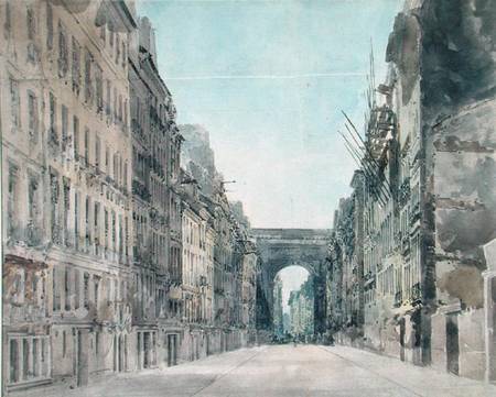 Rue and Porte St Denis, Paris  on a Thomas Girtin