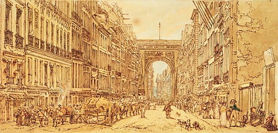 The Faubourg and the Porte Saint-Denis a Thomas Girtin