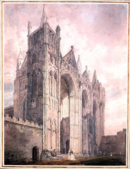 West Front of Peterborough Cathedral a Thomas Girtin