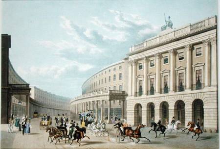 The Quadrant, Regent Street, from Piccadilly Circus, published by Ackermann a Thomas Hosmer Shepherd