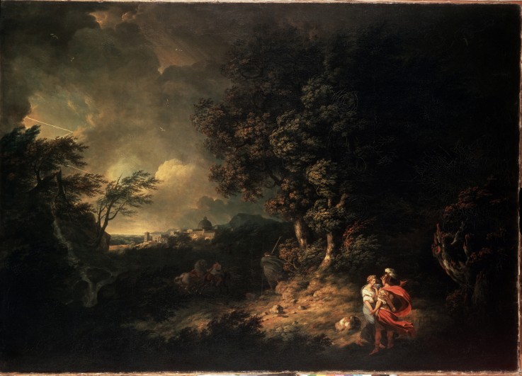 Landscape with Aeneas and Dido a Thomas Jones