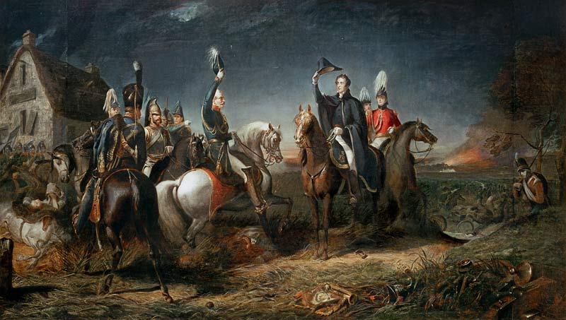 The Meeting of the Duke of Wellington and Field Marshal Blucher on the Evening of the Victory of Wat a Thomas Jones Barker