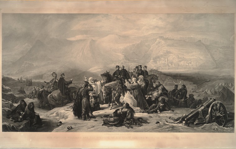 The defence of Kars. Sir Fenwick Williams and the officers of his staff parting with the citizens of a Thomas Jones Barker