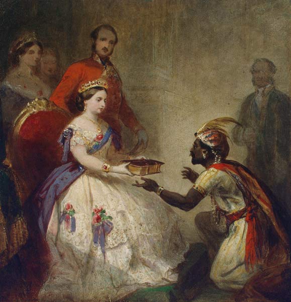 Queen Victoria Giving the Bible to an African Chief a Thomas Jones Barker