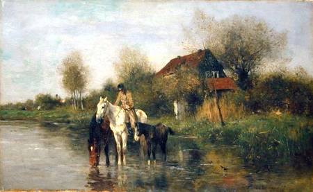 Horses at Water a Thomas Ludwig Herbst