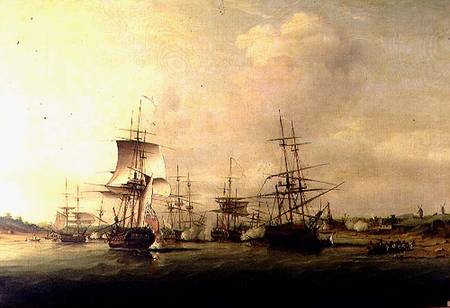 Action off the coast of France a Thomas Luny