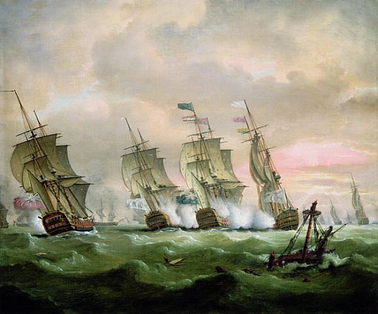 Admiral Sir Edward Hawke defeating Admiral M. de Conflans in the Bay of Biscay a Thomas Luny