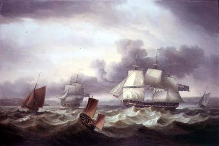 Shipping off Plymouth Sound a Thomas Luny