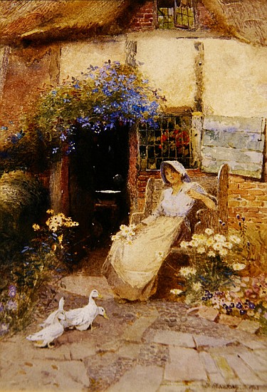 At the Cottage Door a Thomas Mackay