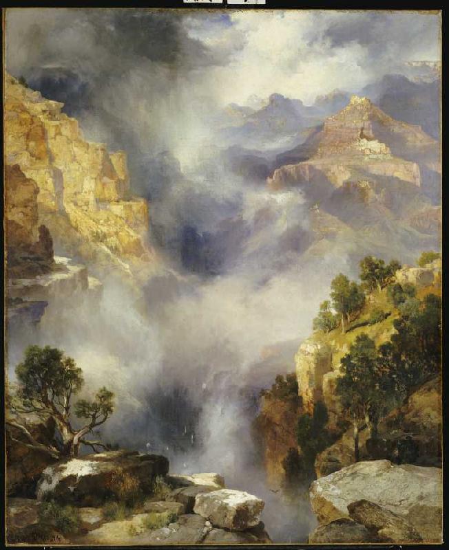 Der Canyon im Nebel a Thomas Moran