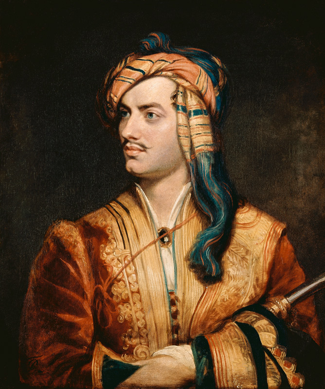 Portrait of George Gordon (1788-1824) 6th Baron Byron of Rochdale in Albanian Dress a Thomas Phillips