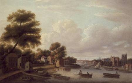 View of the Thames at Lambeth Palace a Thomas Priest