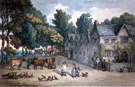 A Farmhouse at Hengar, Cornwall, 1803 (w/c, pen & a Thomas Rowlandson