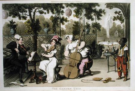 The Garden Trio, from 'The Tour of Dr Syntax in search of the Picturesque', by William Combe a Thomas Rowlandson