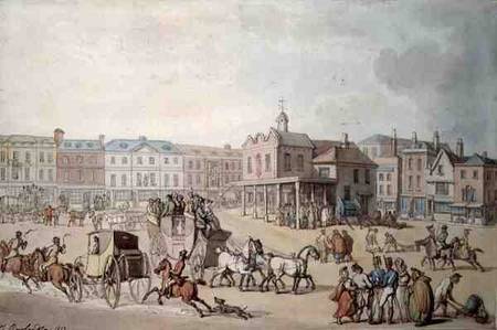 The Market Place, Kingston-upon-Thames a Thomas Rowlandson