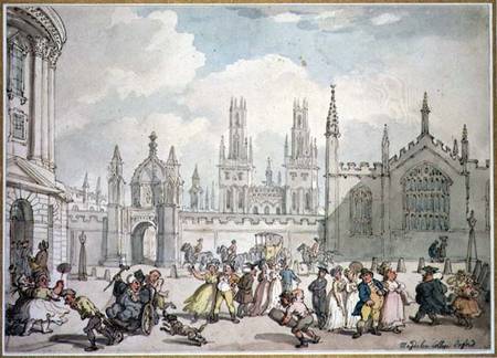 All Souls College, Oxford  on a Thomas Rowlandson