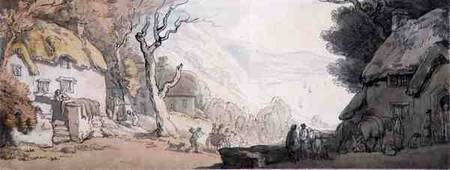 View from above the Cliffs, the Mumbles, South Wales (pen, w/c & pencil on a Thomas Rowlandson